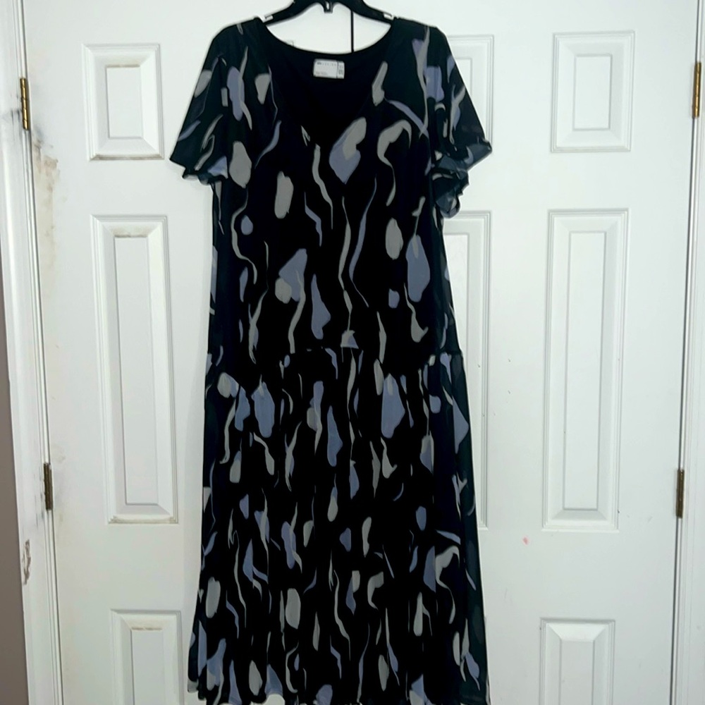 ASOS Design Navy Abstract Maxi Dress